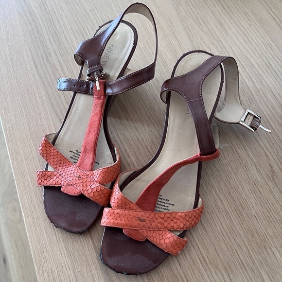 Nine West summer orange heels - Picture 3 of 3